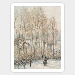 Morning Sunlight on the Snow, Eragny-sur-Epte by Camille Pissarro Sticker